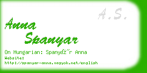 anna spanyar business card